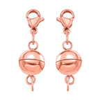 Set of 2 Magnetic Claps With Lobster Clasp in Rose Gold Overlay