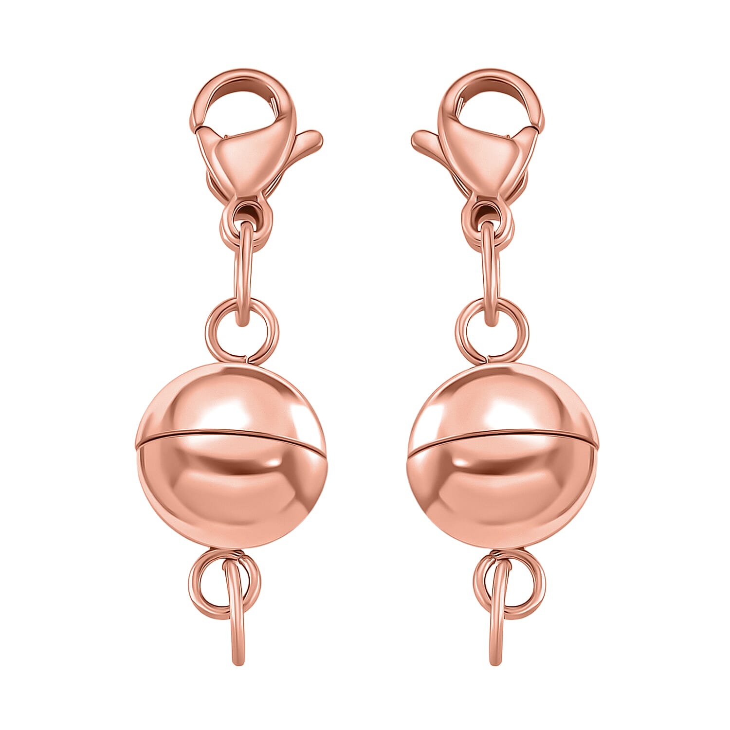 Set of 2 Magnetic Claps With Lobster Clasp in Rose Gold Overlay 4396256 0