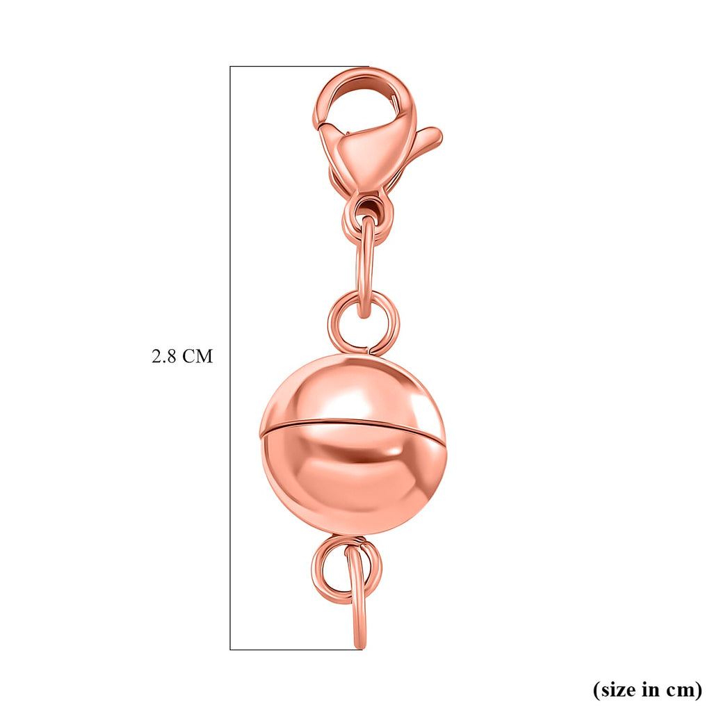 Set of 2 Magnetic Claps With Lobster Clasp in Rose Gold Overlay