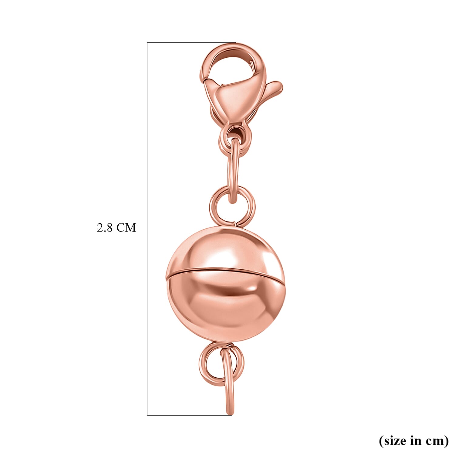 Set of 2 Magnetic Claps With Lobster Clasp in Rose Gold Overlay 4396256 4