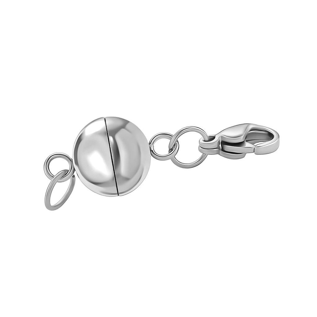 Set of 2 Magnetic Claps With Lobster Clasp in Rhodium Overlay