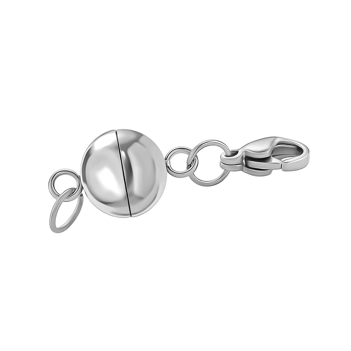 Set of 2 Magnetic Claps With Lobster Clasp in Rhodium Overlay 4396249 2