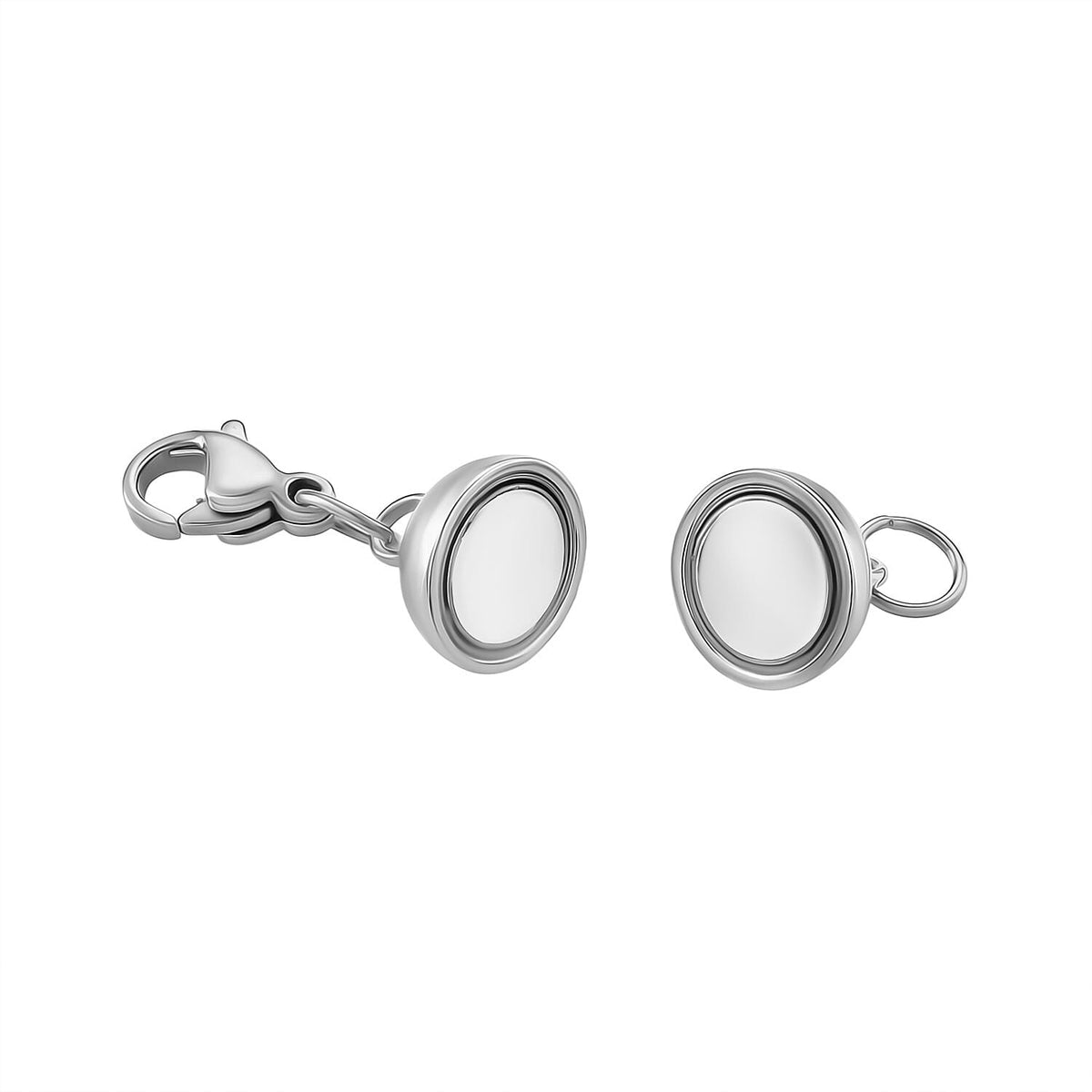 Set of 2 Magnetic Claps With Lobster Clasp in Rhodium Overlay 4396249 3