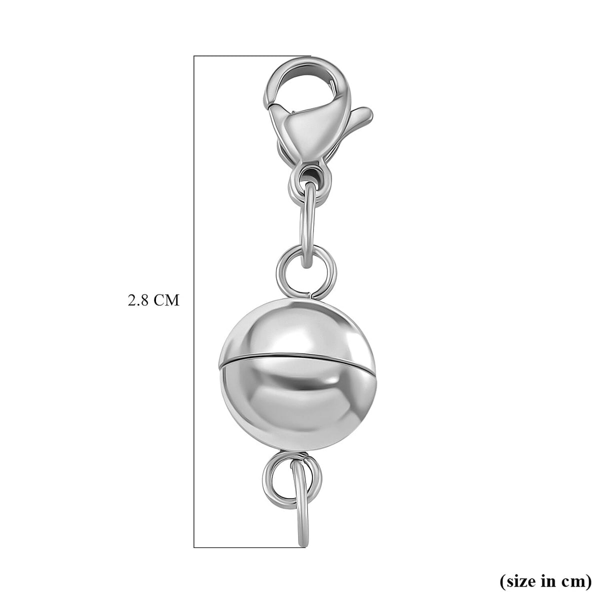 Set of 2 Magnetic Claps With Lobster Clasp in Rhodium Overlay 4396249 4