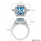 London Blue Topaz & Lab Grown Diamond Ring in Rhodium Overlay Sterling Silver 3.39 Ct.