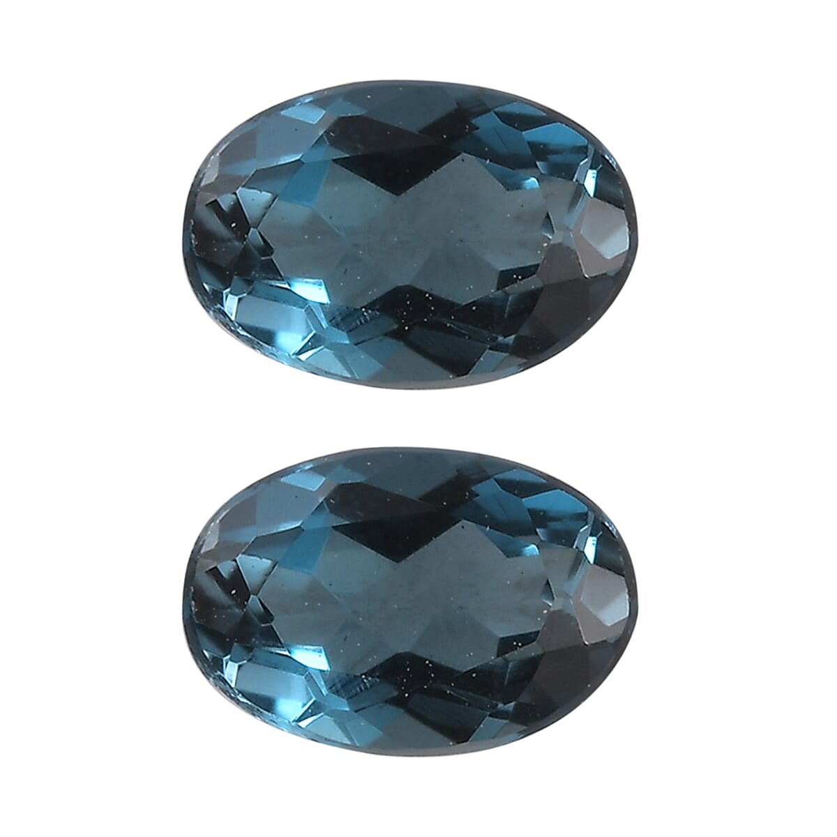 Set of 2 London Blue Topaz Loose Gemstones in Oval Shape (6x4mm) 7817204 0