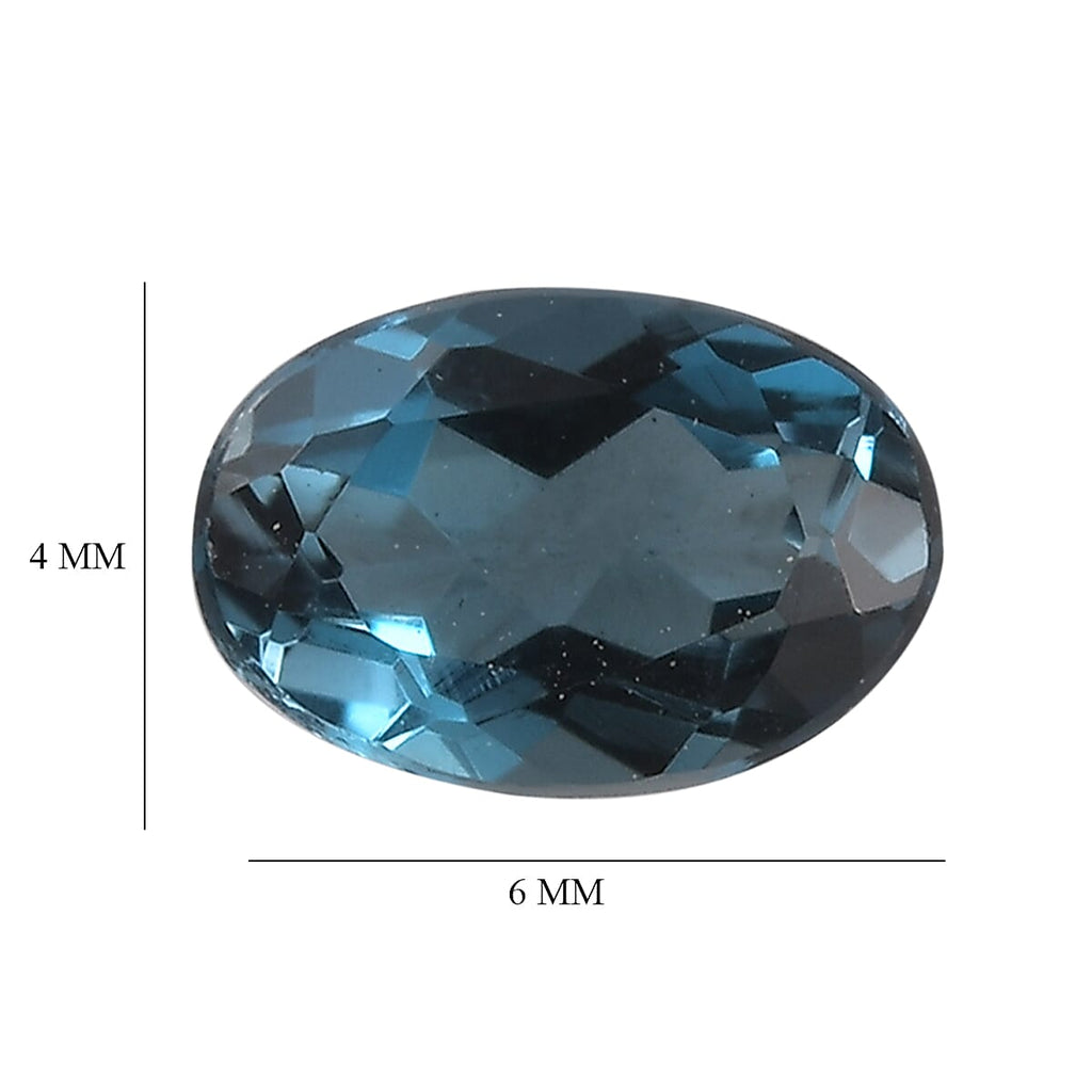London Blue Topaz Oval 6x4 mm