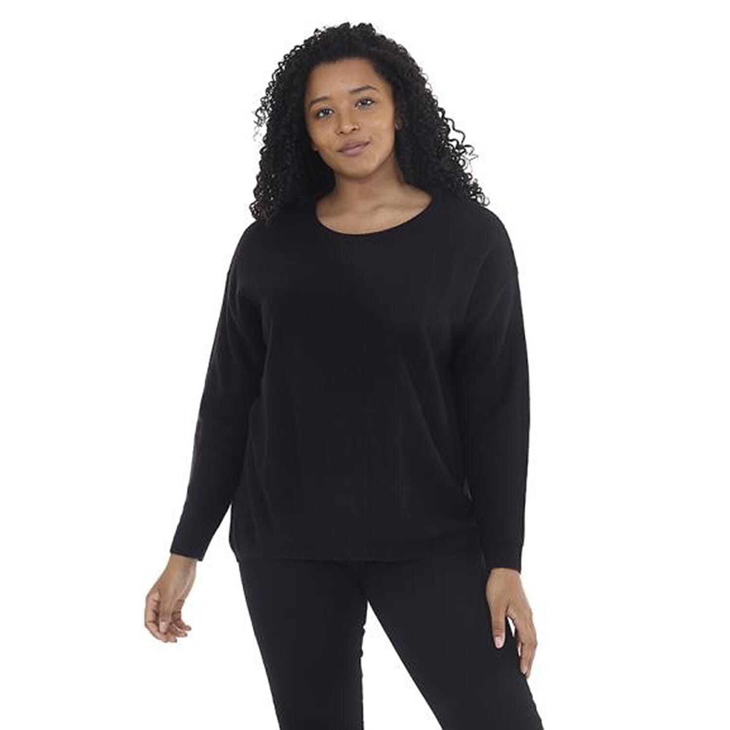Long Sleeve Women's Jumper with Zip (Size 16) Black 7262029 0