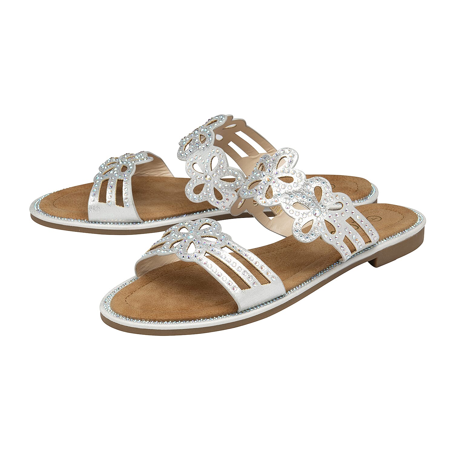 Lotus Aura Flower Detailing Women's Sandals - Silver 6339456 0