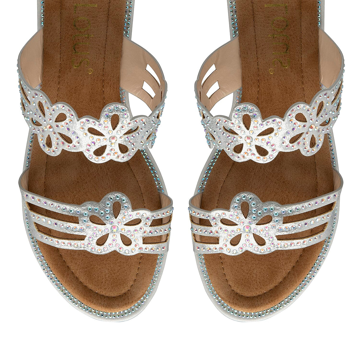 Lotus Aura Flower Detailing Women's Sandals - Silver 6339456 3