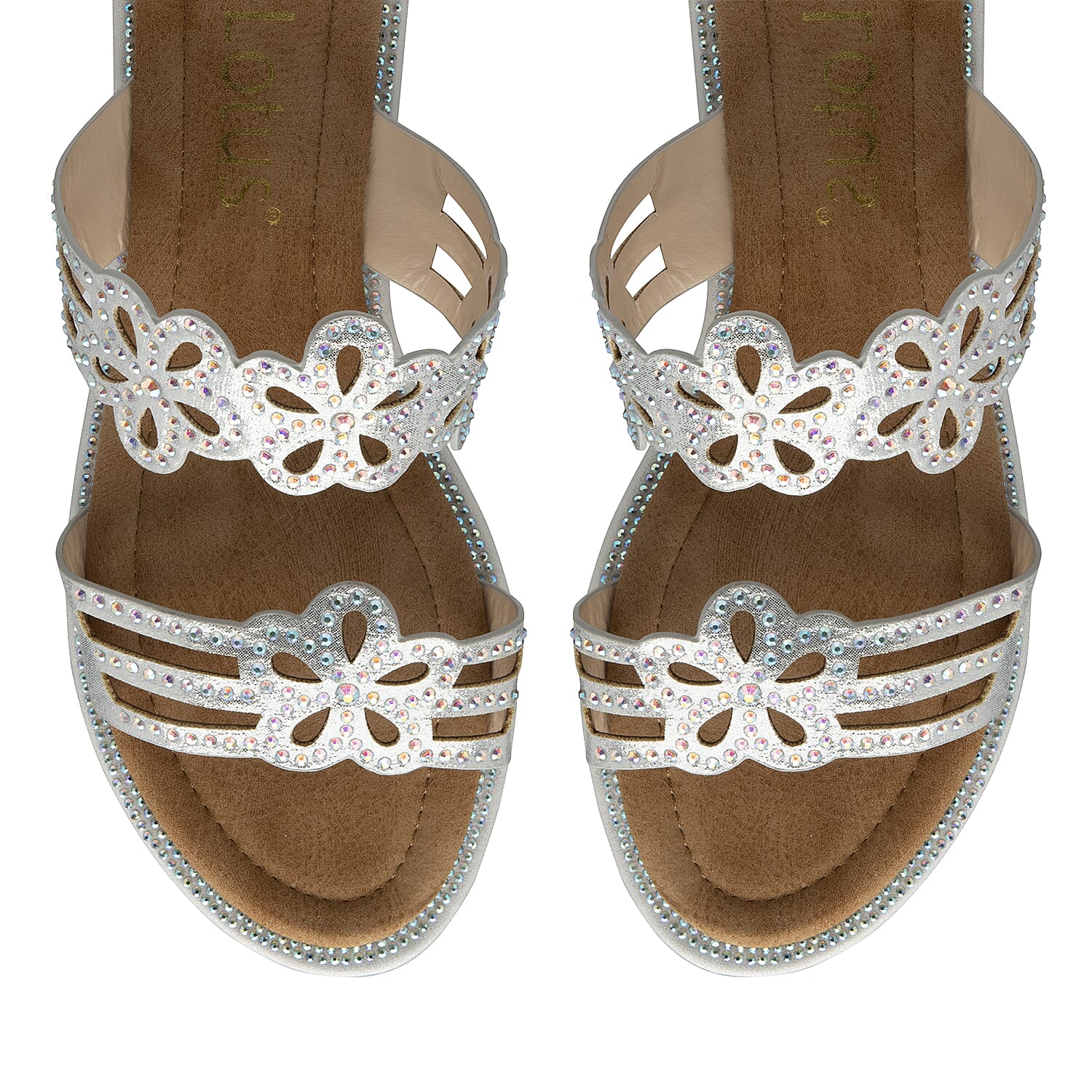 Lotus Aura Flower Detailing Women's Sandals - Silver 6339456 3