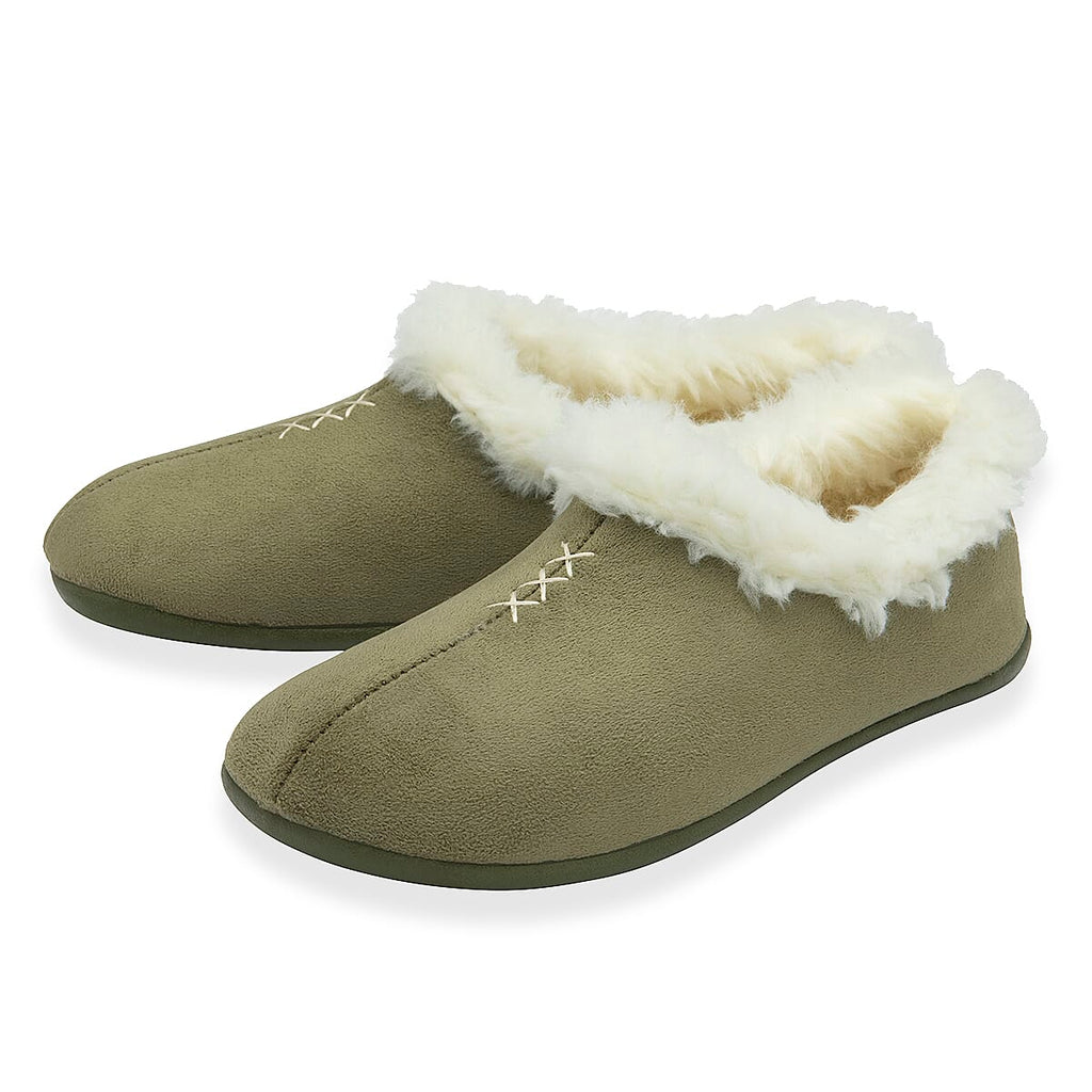 Lotus Bernarda Slipper Bootie With Cozy Faux Fur Trim (Size 3) - Khaki