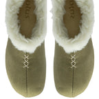 Lotus Bernarda Slipper Bootie With Cozy Faux Fur Trim (Size 3) - Khaki