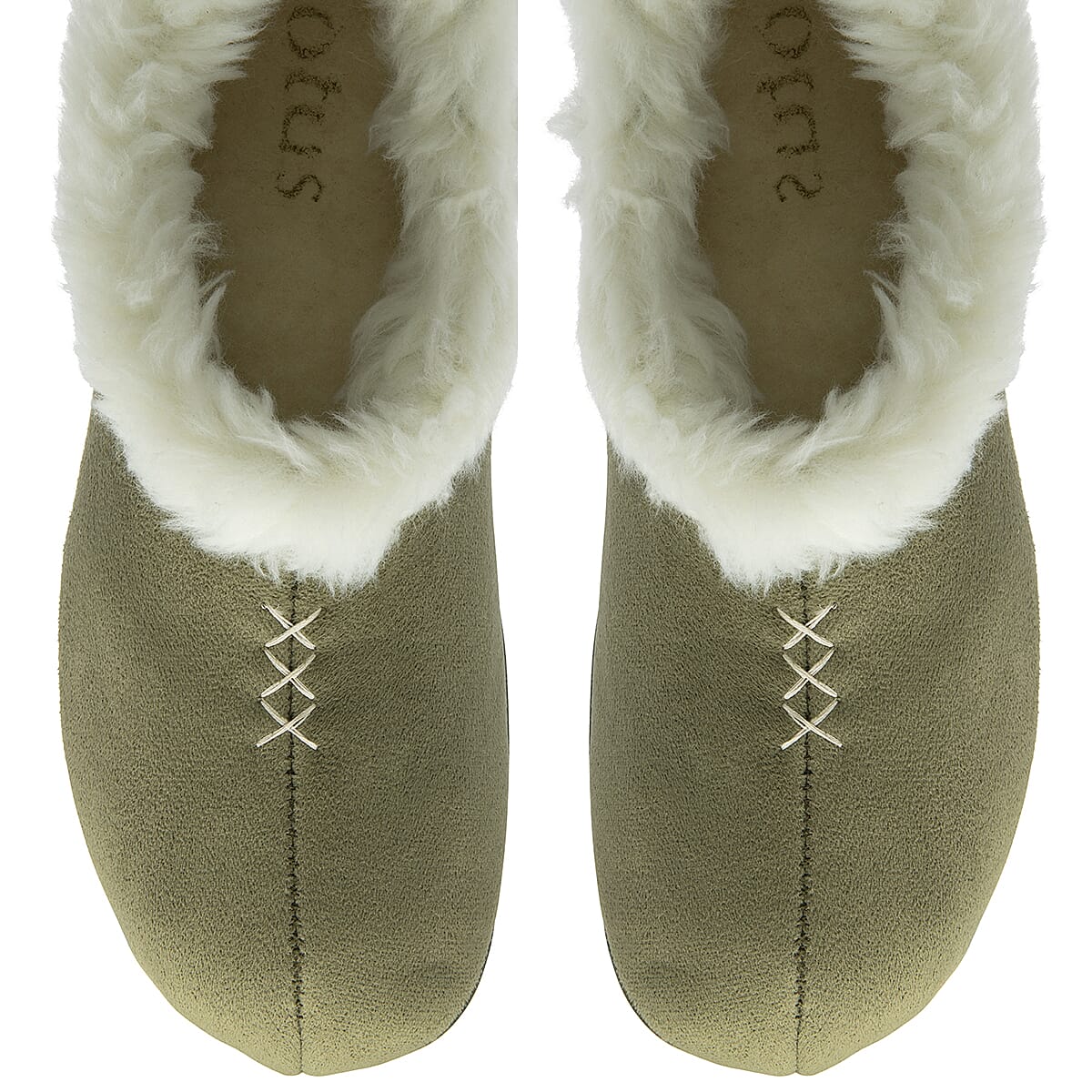 Lotus Bernarda Slipper BootieÂ With Cozy Faux Fur Trim (Size 3) - Khaki 8357325 2