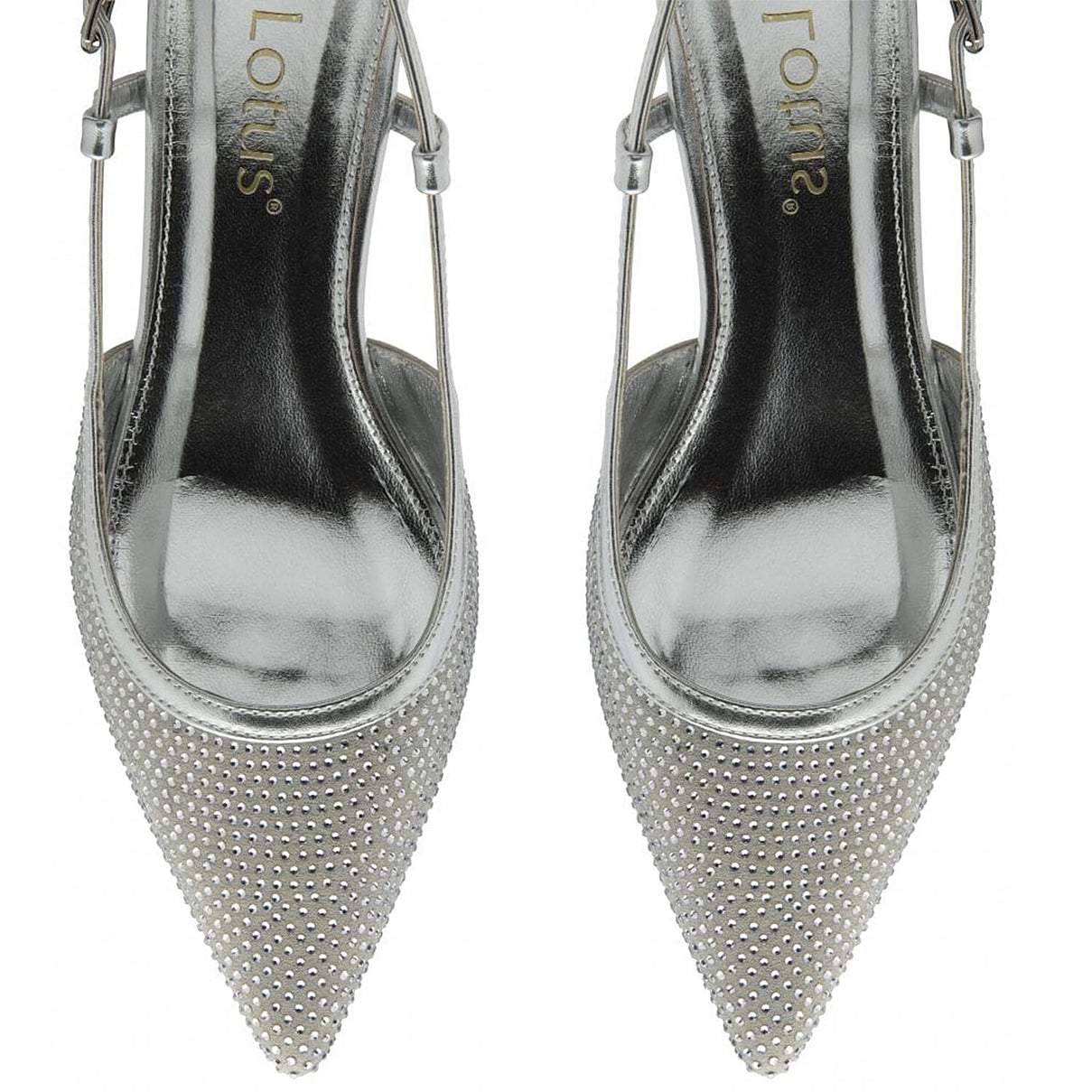 Lotus Bexley Slingback Pointed Toe Kitten Heel (Size 3) - Silver 8305113 3