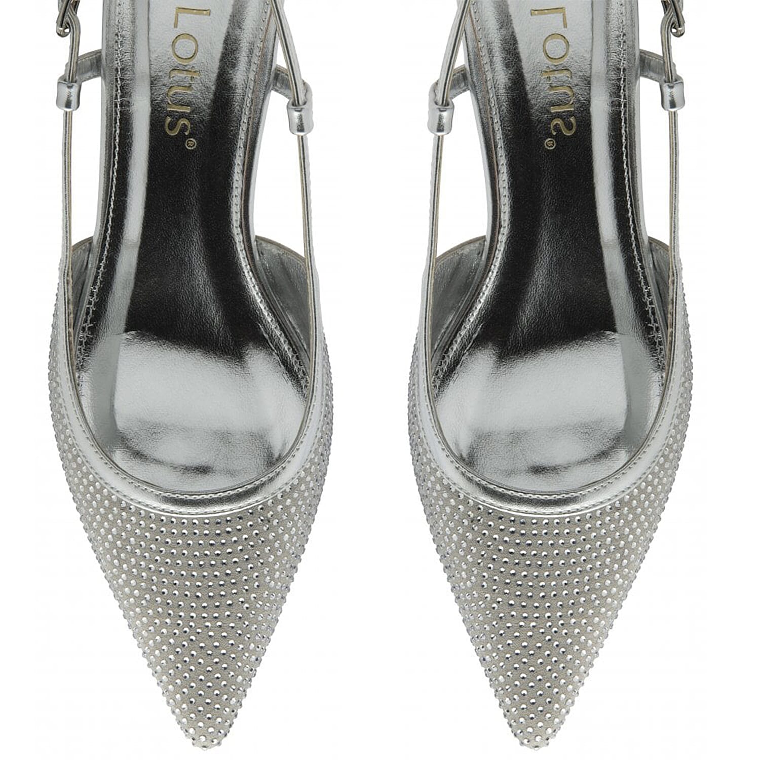 Lotus Bexley Slingback Pointed Toe Kitten Heel (Size 3) - Silver 8305113 3