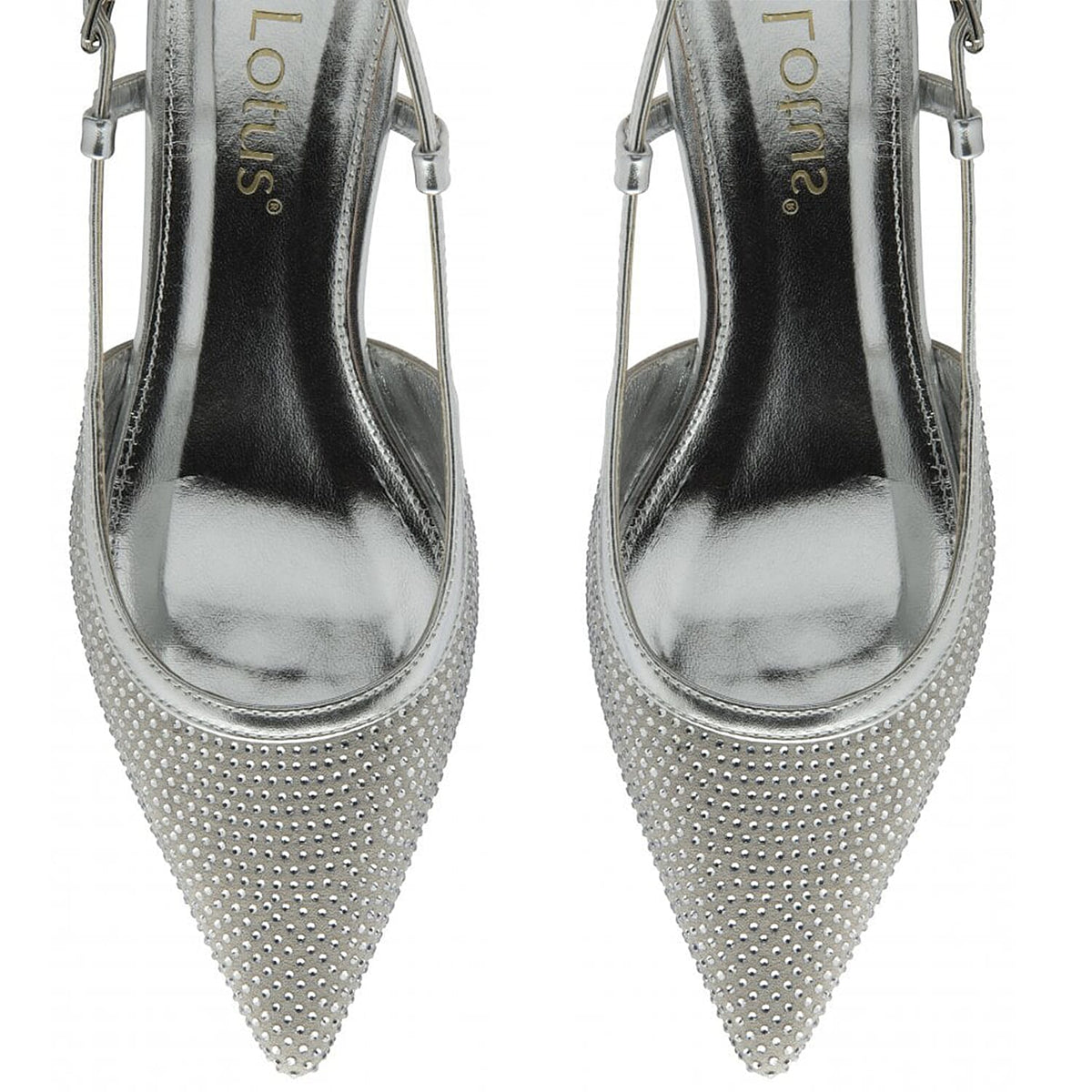 Lotus Bexley Slingback Pointed Toe Kitten Heel (Size 4) - Silver 8305114 3