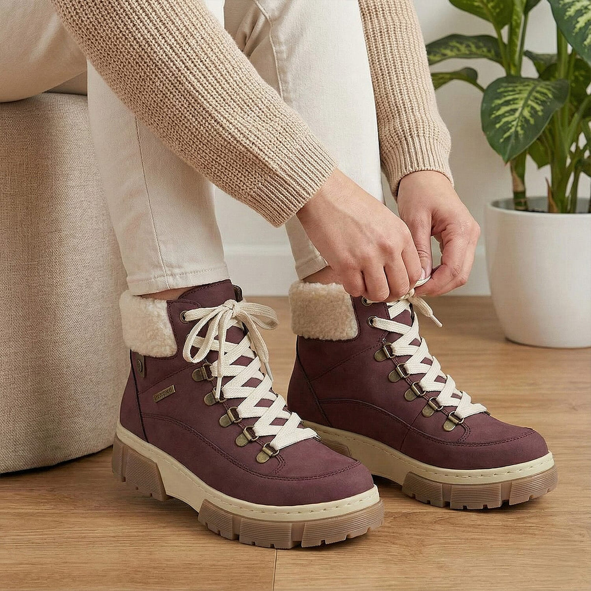 Lotus Conniston Waterproof Leather Ankle Boot (Size 7) - Bordo V32524945 3
