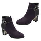 Lotus Ebony Block Heeled Ankle Boots (Size 4) - Purple