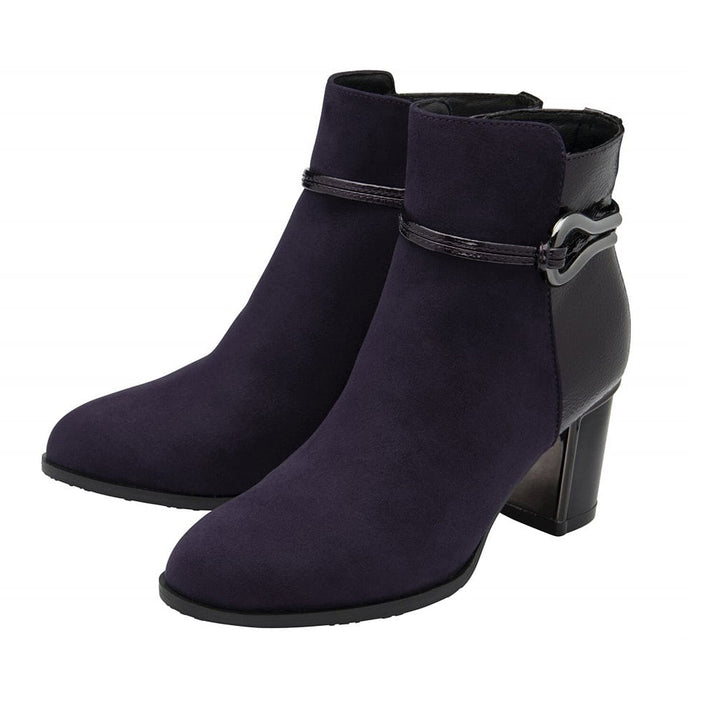 Lotus Ebony Block Heeled Ankle Boots (Size 4) - Purple 8304852 2