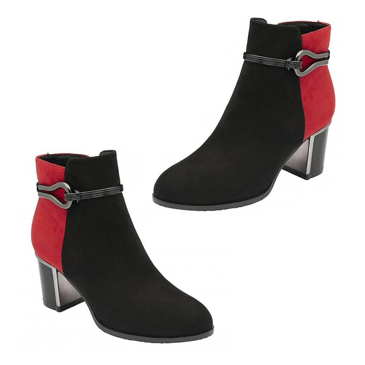 Lotus Ebony Block Heeled Ankle Boots (Size 6) - Red 8304841 0