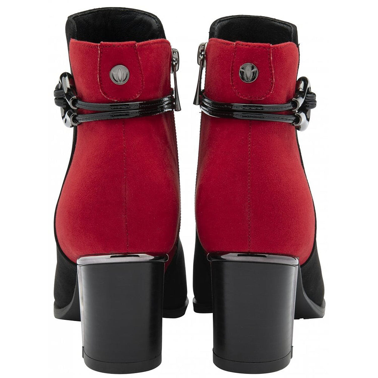 Lotus Ebony Block Heeled Ankle Boots (Size 6) - Red 8304841 3