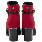 Lotus Ebony Block Heeled Ankle Boots (Size 6) - Red