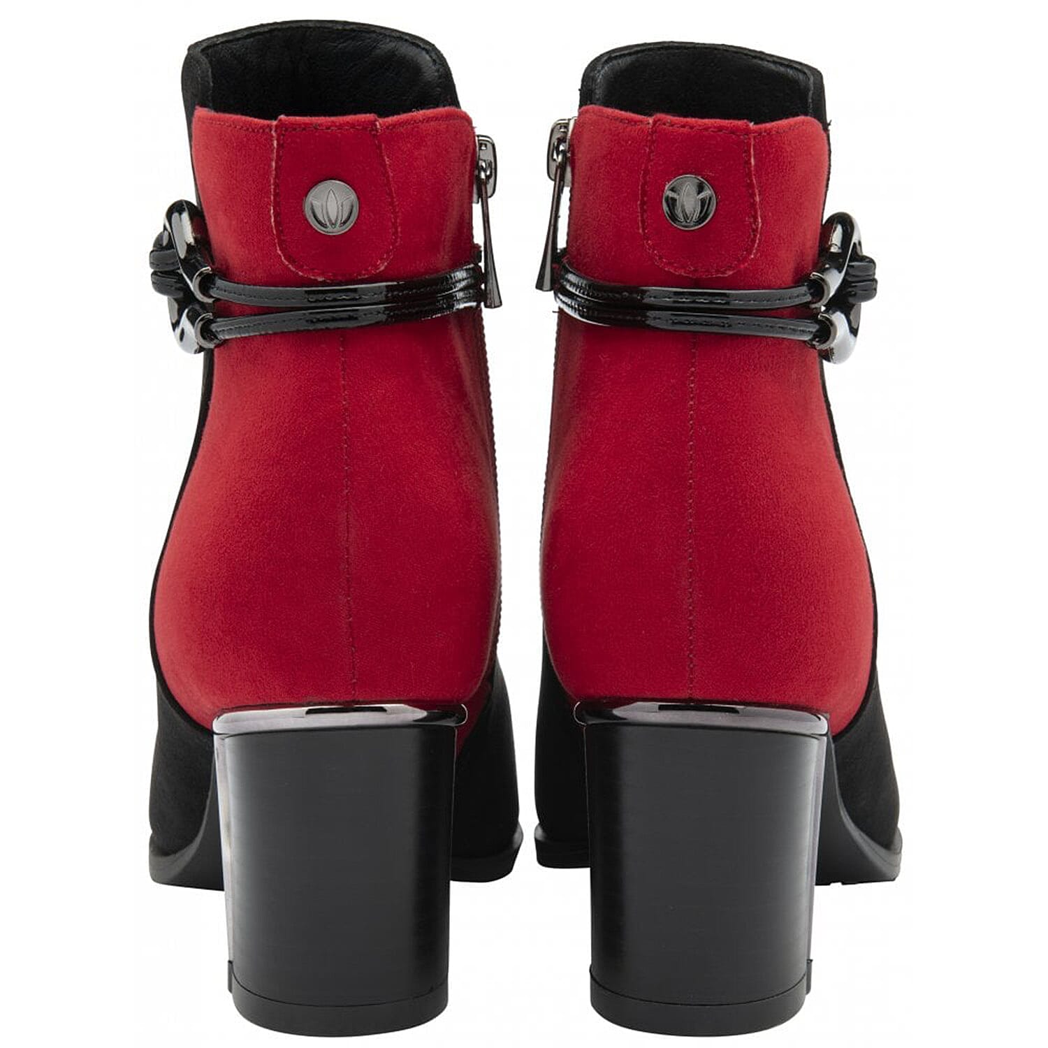 Lotus Ebony Block Heeled Ankle Boots (Size 6) - Red 8304841 3