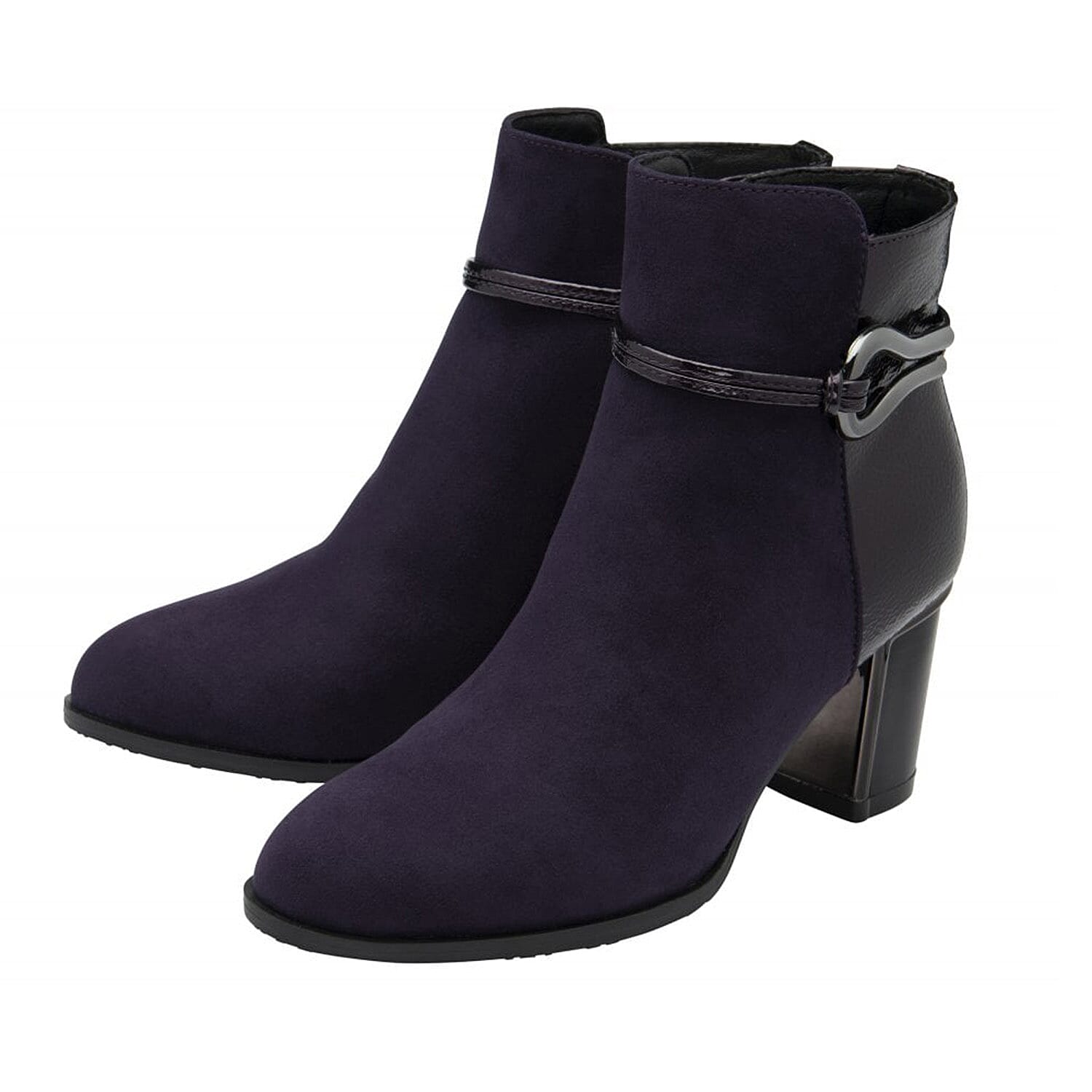 Lotus Ebony Block Heeled Ankle Boots (Size 7) - Purple 8304855 1