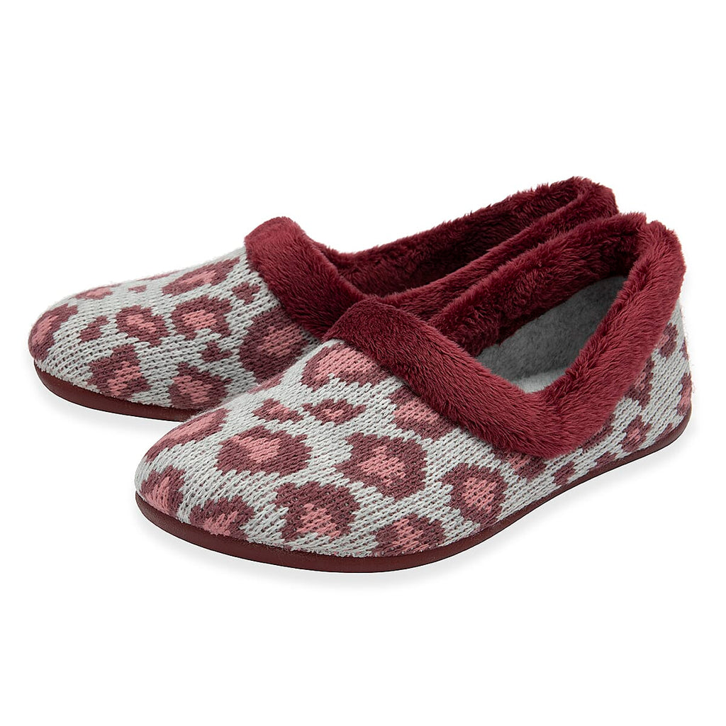 Lotus Feliciana Leopard Print Mule Slippers (Size 7) - Bordo