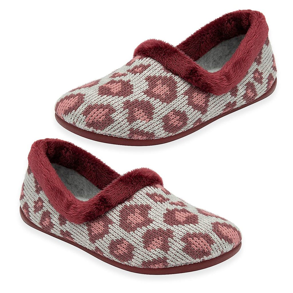 Lotus Feliciana Leopard Print Mule Slippers (Size 7) - Bordo
