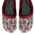 Lotus Feliciana Leopard Print Mule Slippers (Size 7) - Bordo