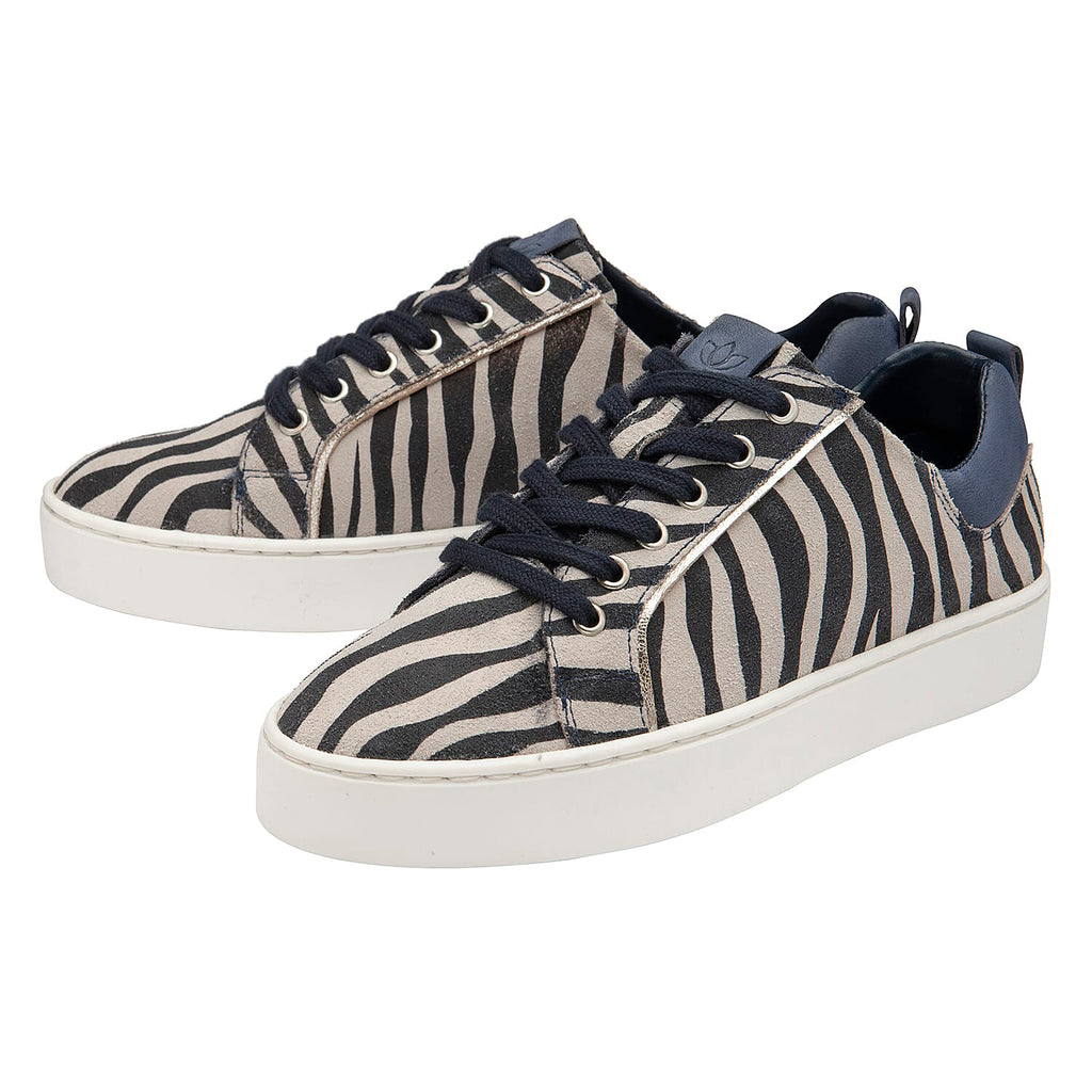 Lotus Garda Zebra Print Leather Lace-Up Trainers (Size 7)