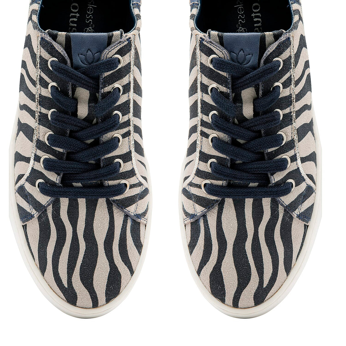 Lotus Garda Leather Zebra Printed Women's Lace-Up Trainers 6351268 3