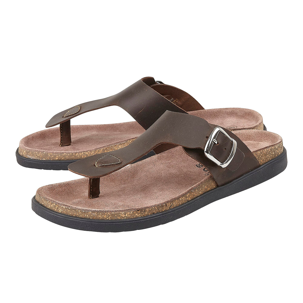 Lotus Grady Leather Toe-Post Cushioned Men's Sandals - Brown 6486754 0