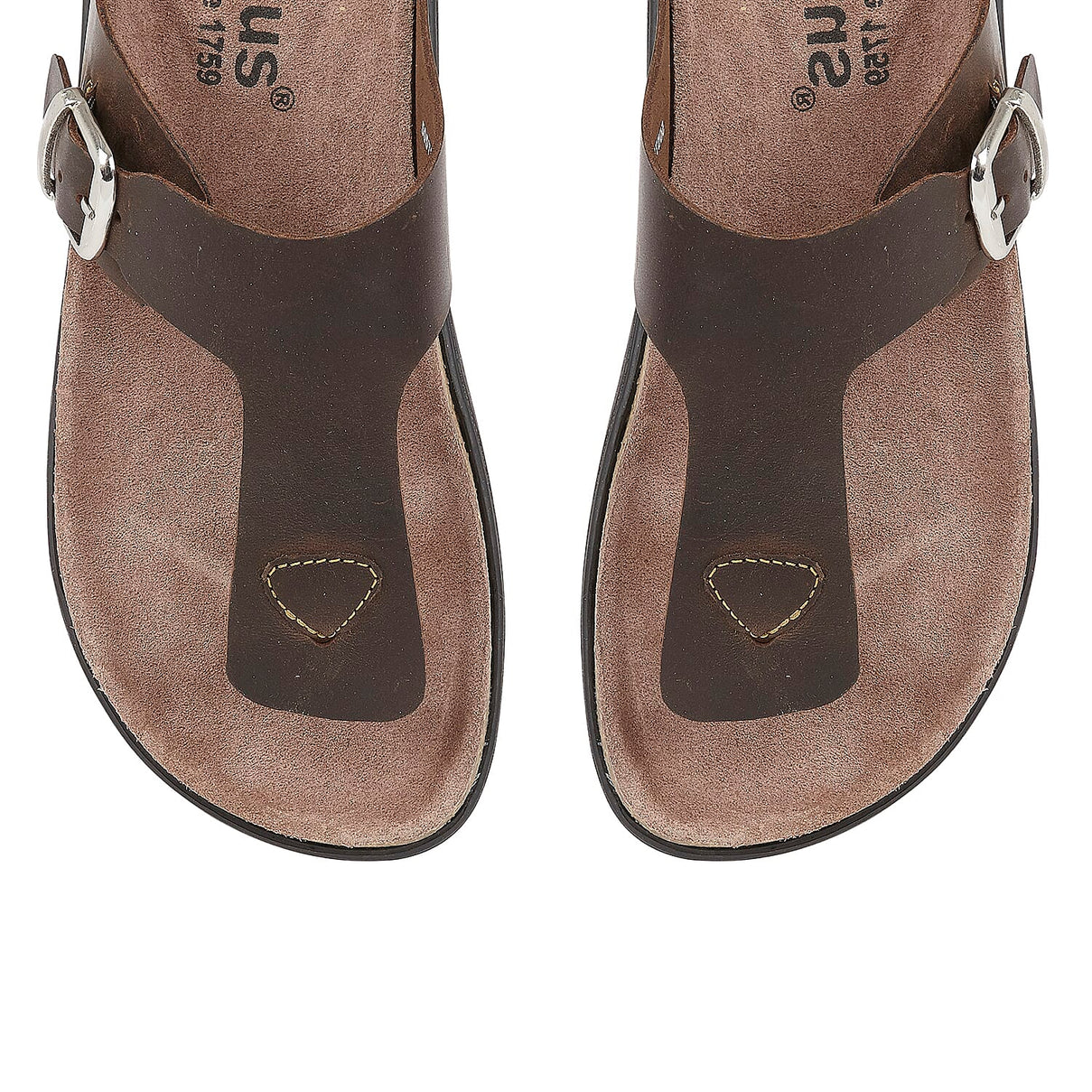 Lotus Grady Leather Toe-Post Cushioned Men's Sandals - Brown 6486754 3