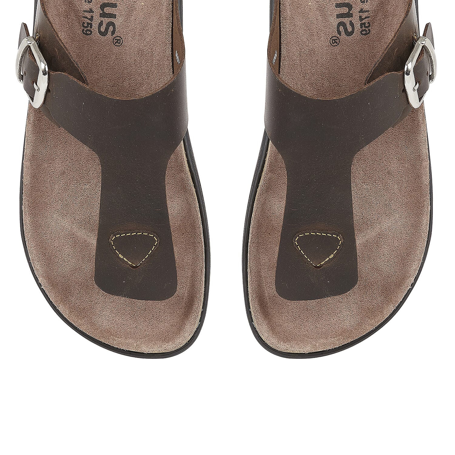 Lotus Grady Leather Toe-Post Cushioned Men's Sandals - Brown 6486754 3