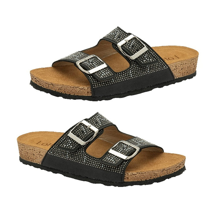 Lotus Ladies Silver Tafella Open-Toe Mule Sandals 8172153 1