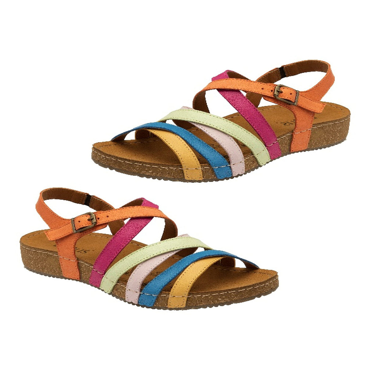Lotus Ladies Multi Color Strips Sevilla Open-Toe Mule Sandals (Size - 3) 8177903 0
