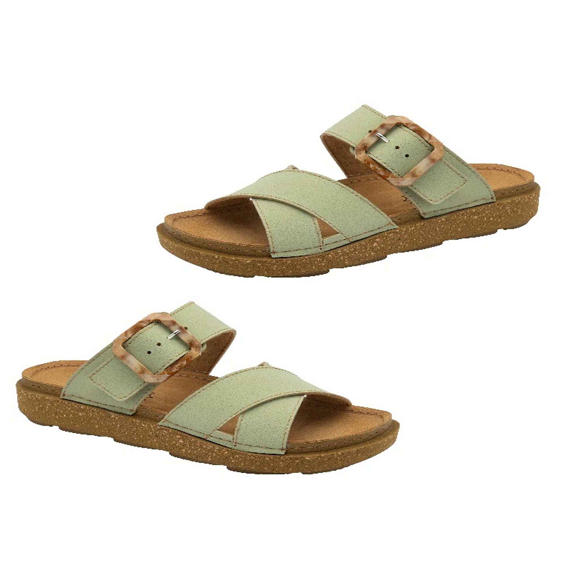Lotus Womens Assenza Buckle Criss-Cross Mule Sandal (Size - 3) - Green 8177896 0
