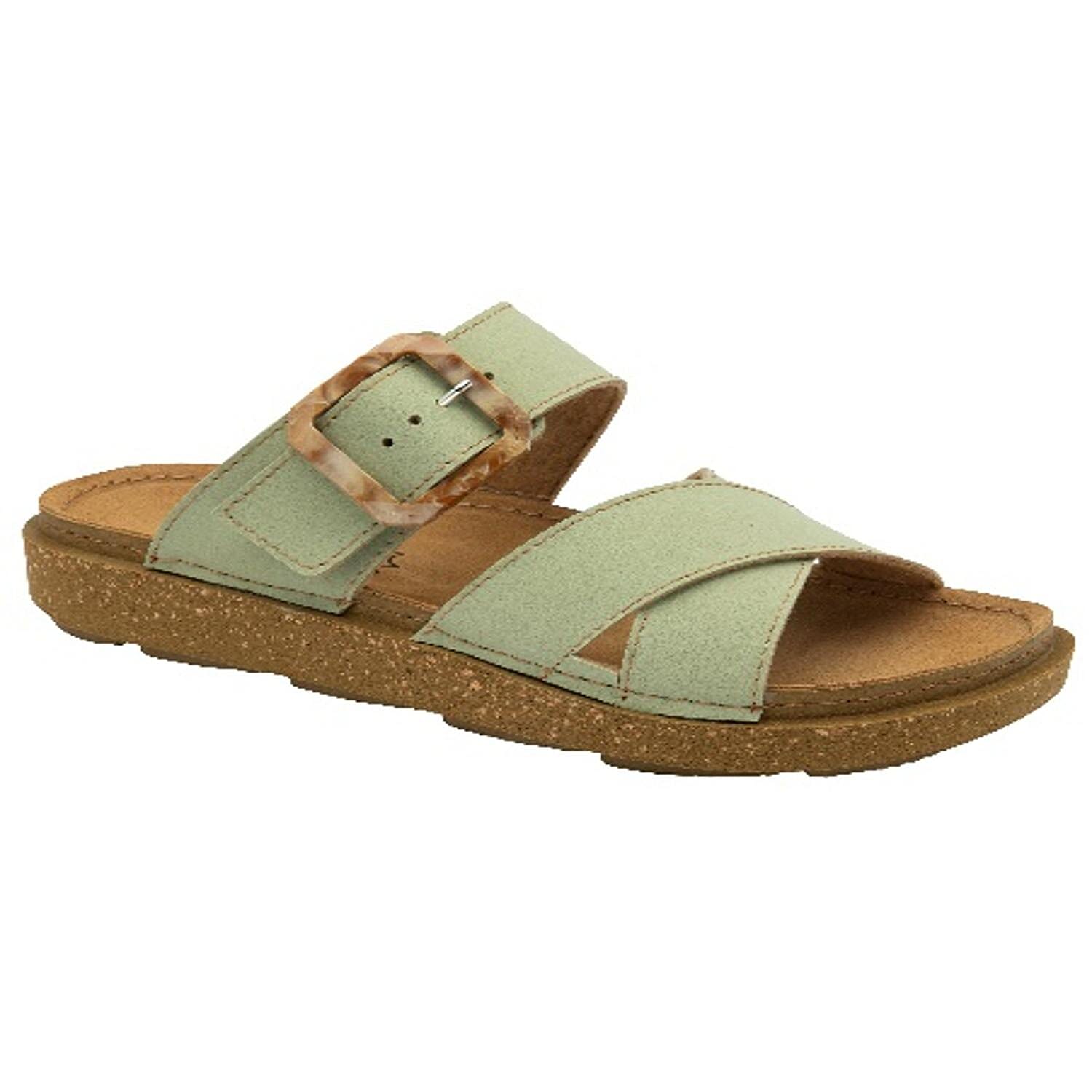 Lotus Womens Assenza Buckle Criss-Cross Mule Sandal (Size - 3) - Green 8177896 1