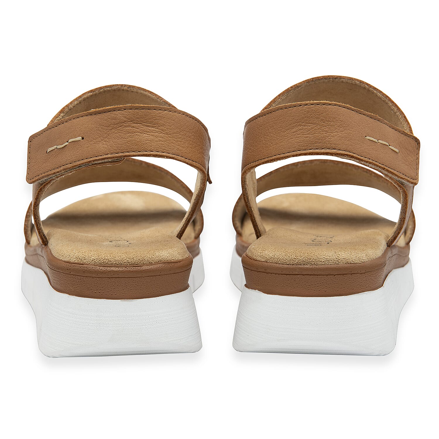 Lotus Facchini Platform Sandal With Adjustable Hook And Loop Ankle Strap (Size 5) - Tan V32515124 2