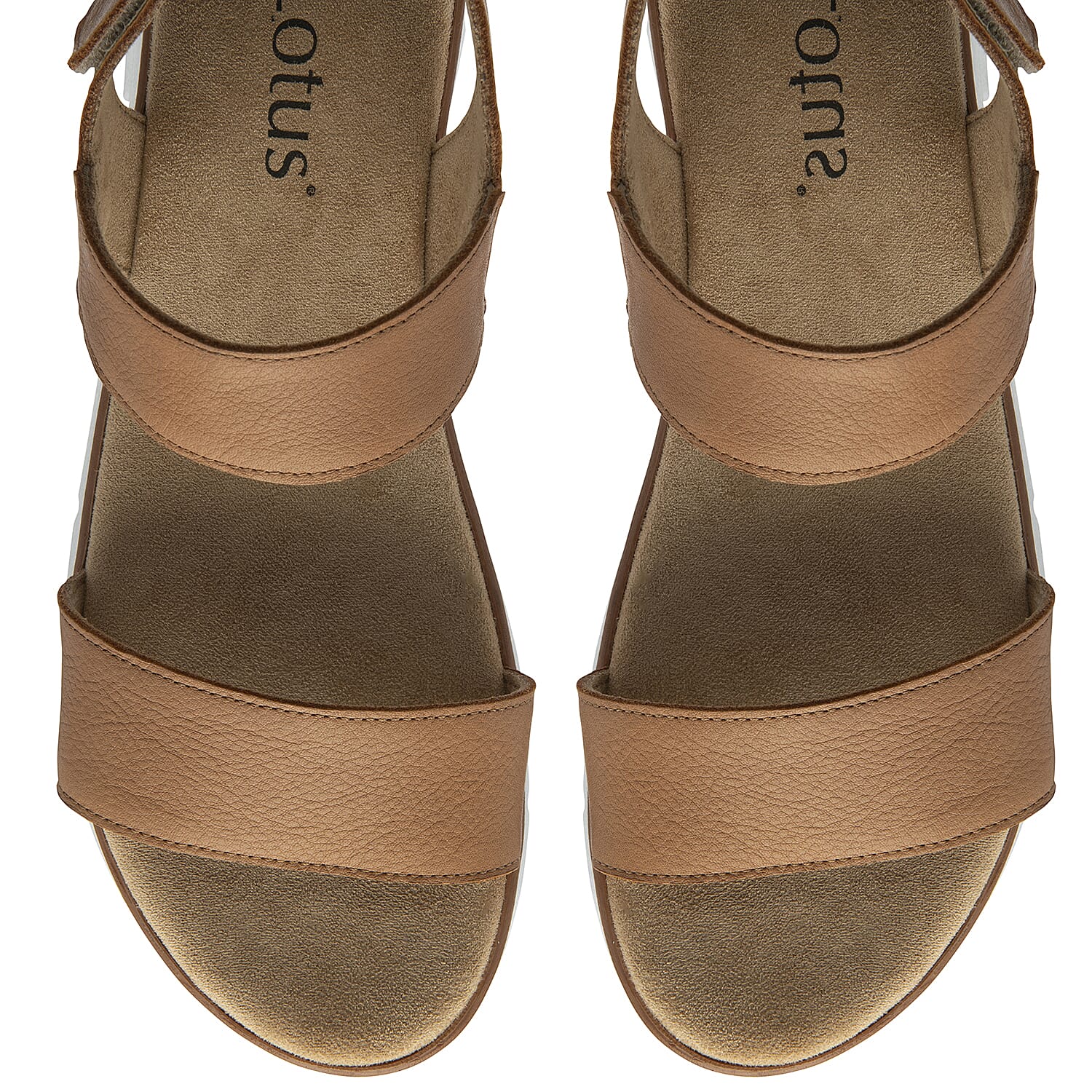 Lotus Facchini Platform Sandal With Adjustable Hook And Loop Ankle Strap (Size 5) - Tan V32515124 3