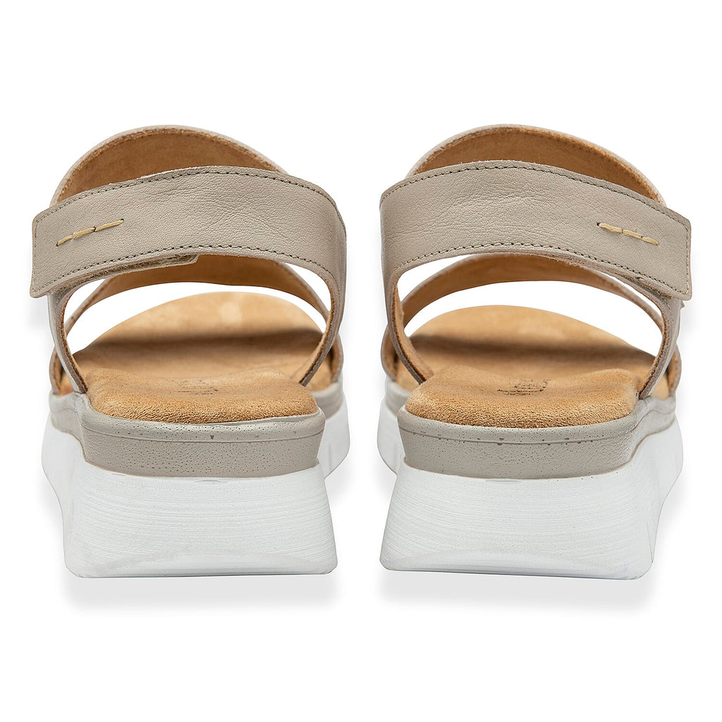 Lotus Facchini Platform Sandal With Adjustable Hook And Loop Ankle Strap (Size 7) - Stone