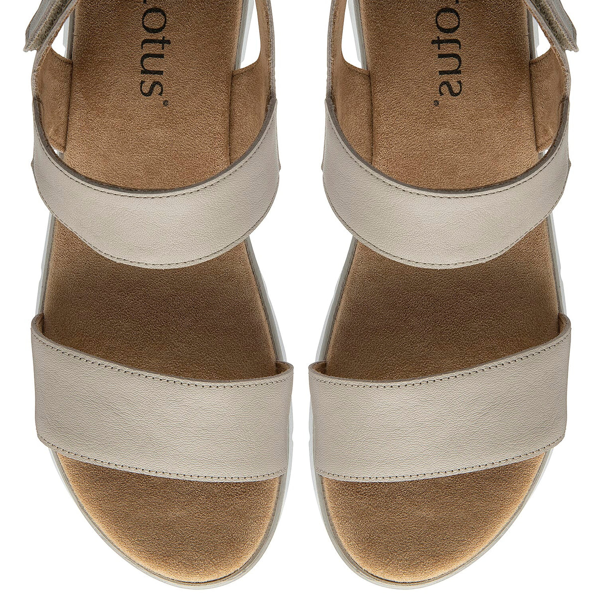 Lotus Facchini Platform Sandal With Adjustable Hook And Loop Ankle Strap (Size 7) - Stone V32525254 3