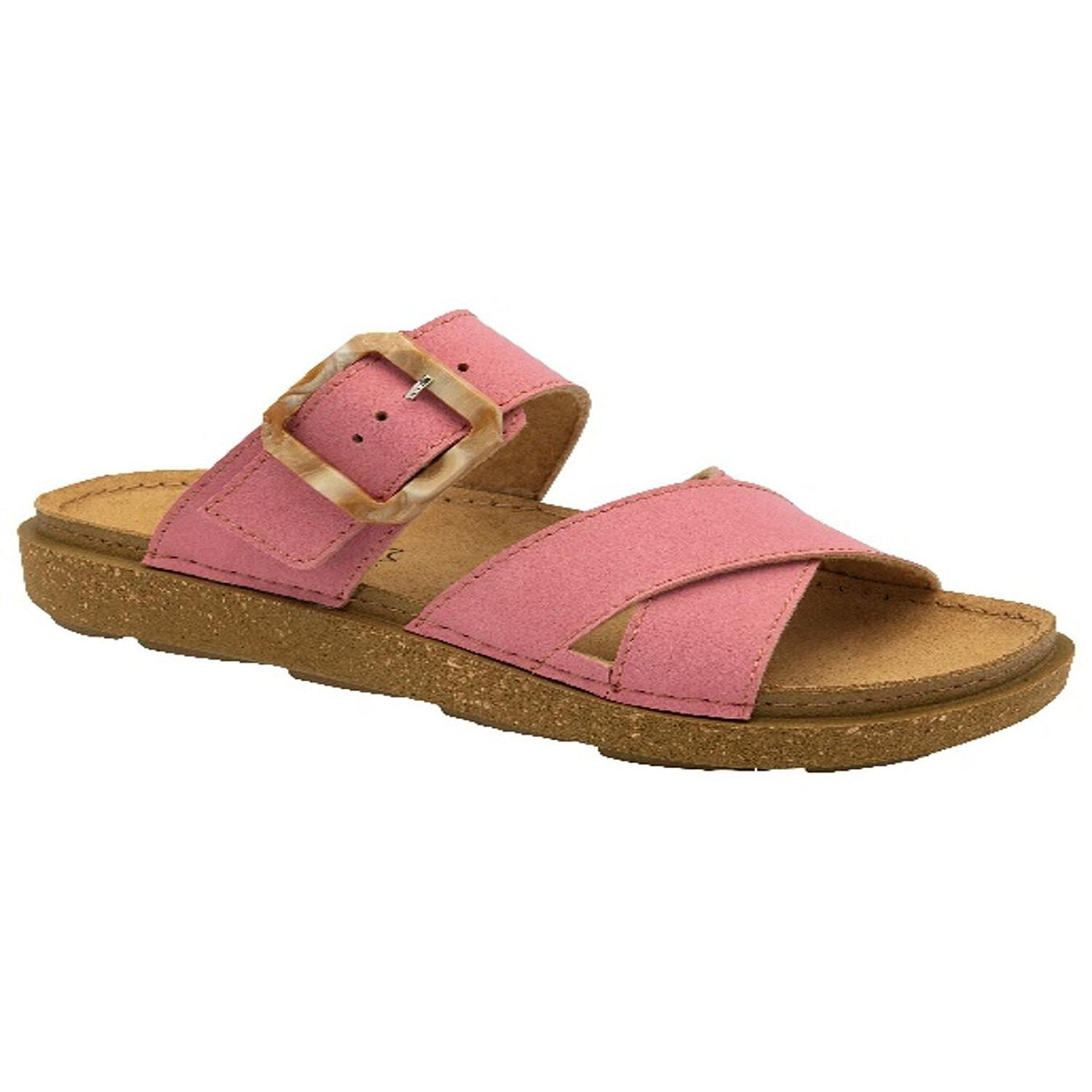 Lotus Womens Assenza Pink Buckle Criss-Cross Mule Sandals (Size - 6) 8177892 1