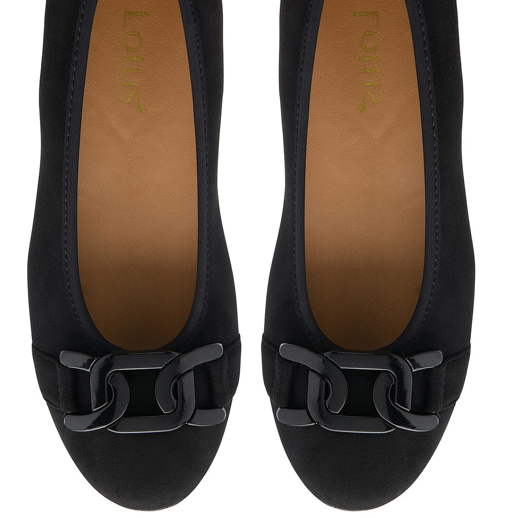 Lotus Ladies Eleni Casual Slip-On Pump With Chain Detail (Size 3) - Black