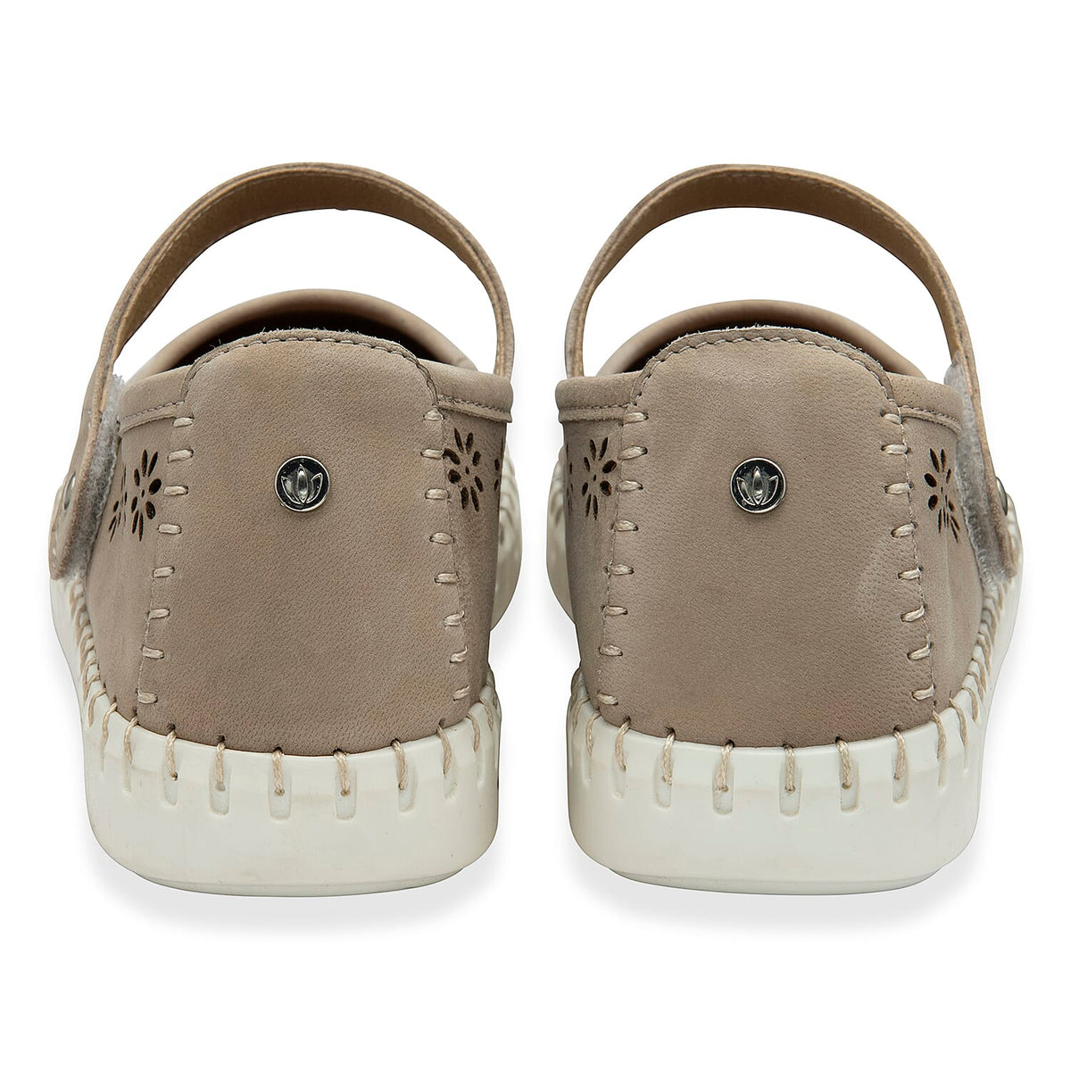 Lotus Aurelia Laser Cut Floral Mary Jane Ballerina Shoes (Size 3) - Natural V32678131 3