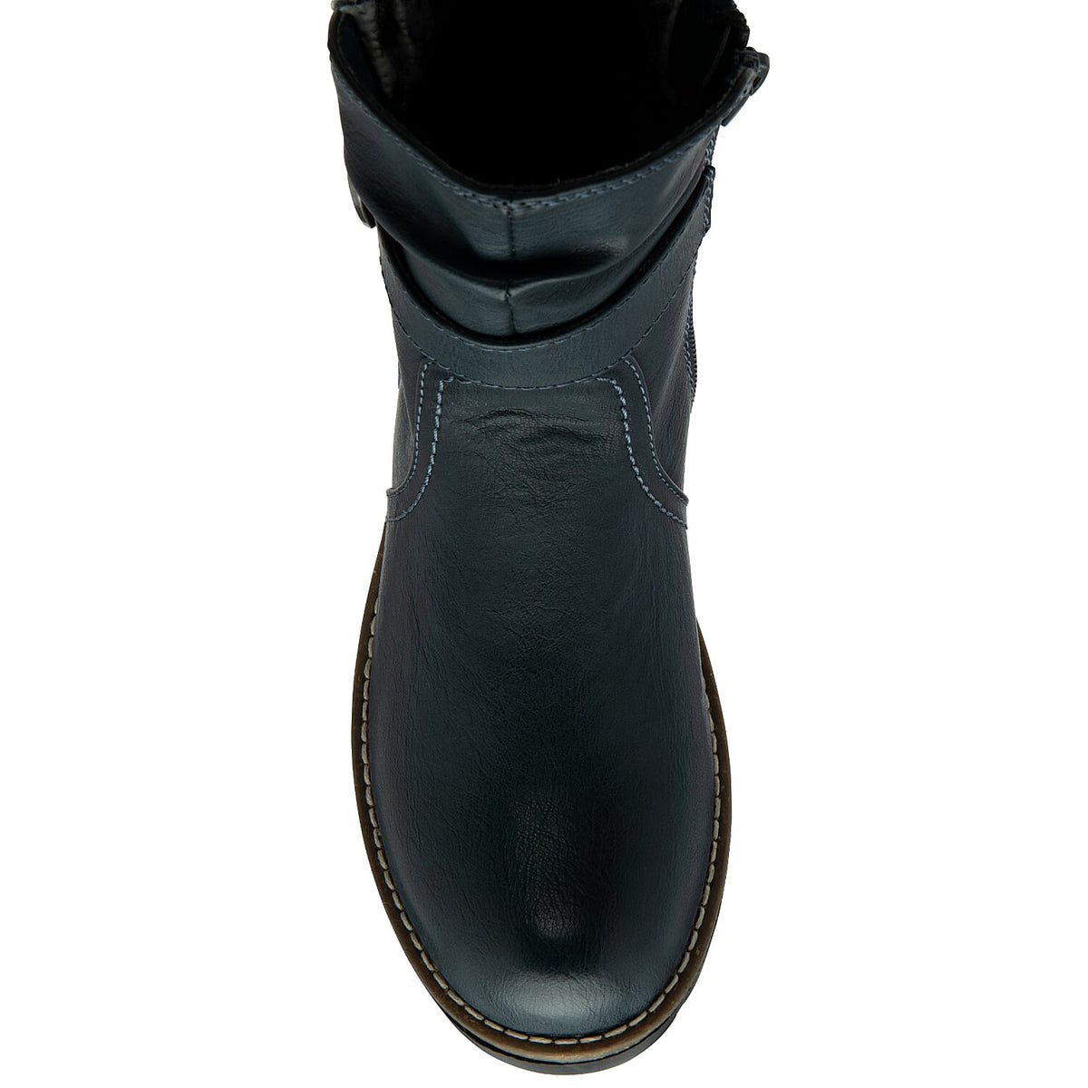 Lotus Triana Womens Comfort Winter Biker Boots With Buckle Detail (Size 4) - Navy V32525256 1