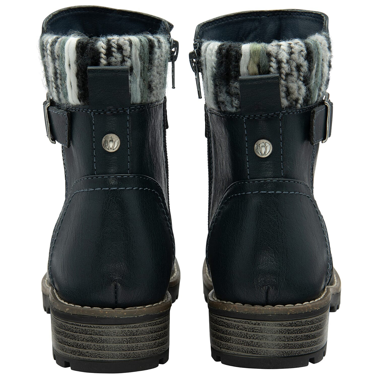 Lotus Triana Womens Comfort Winter Biker Boots With Buckle Detail (Size 4) - Navy V32525256 3